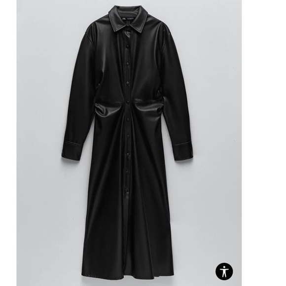 Zara Dresses & Skirts - ZARA Faux Leather Midi Dress